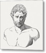 Hadrian (76-38 Ad), Roman Emperor, Wood Engraving, Published In 1881 Metal Print