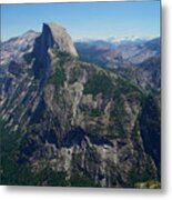 Half Dome And Waterfalls In Yosemite Metal Print