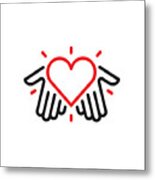 Hands With Heart Logo Metal Print