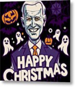 Happy Christmas Joe Biden Funny Halloween Metal Print