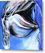 Happy Dolphin Metal Print