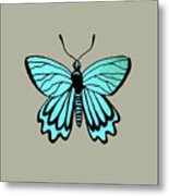 Happy Free Flight Of Light Beautiful Butterfly Watercolor V Metal Print