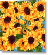 Happy Sunflowers Metal Print