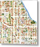 Harlem Map From 106-155th Streets Metal Print