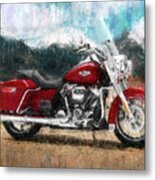 Harley-davidson Road King 2021 Motorcycleby Vart Metal Print