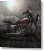 Harley-davidson Street Glide Grey Motorcycles By Vart Metal Print