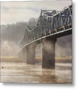 Harrison Street Bridge In The Fog Metal Print