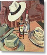 Hats And Bottles Metal Print