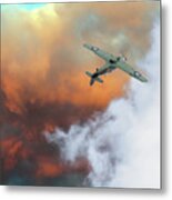 Hawker Hurricane Sunset Roll Metal Print