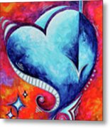 Heart Racing Is A Fun Whimsical Color Study Heart Painting From The Pop Of Love Collection Madart Metal Print