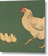 Hen And Chicks 1901 Metal Print