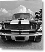 Hertz Rent A Racer Mustang 1966 Black And White Metal Print