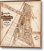 Historic Map Jackson Park Chicago Illinois 1893 Sepia Metal Print