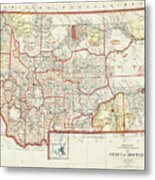 Historical Map State Of Montana 1897 Metal Print