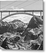 Hoover Dam Bridge Black And White Panorama Picture Metal Print