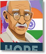Hope Poster Mahatma Gandhi V2 Metal Print