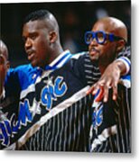 Horace Grant, Dennis Scott, And Shaquille O'neal Metal Print