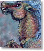 Horse Drawings - Sea Horse Metal Print