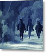 Horse Riding The Reef Hills State Park Tracks Metal Print