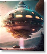 Hovering Ufo Xii Metal Print