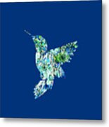 Hummingbird Transparent Blue Metal Print