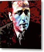 Humphrey Bogart Psychedelic Portrait Metal Print