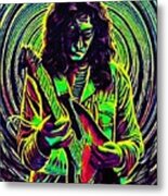 Hypnotic Illustration Of Rory Gallagher Metal Print