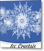 Ice Crystals Blue Metal Print