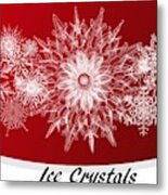 Ice Crystals Red Metal Print