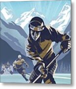 Ice Hockey Poster Art Metal Print