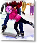 Ice Skating Lesson Metal Print