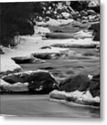 Icy South Platte River Monochrome Metal Print