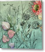 Illustrated Flowers Metal Print