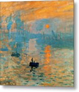 Impression, Sunrise - Impression, Soleil Levant - Blue And Orange Digital Recreation Metal Print