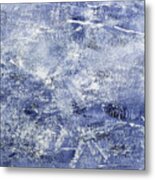Indigo Surf Blue And White Abstract Metal Print