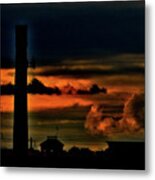 Industrial Landscape At Sundown Metal Print