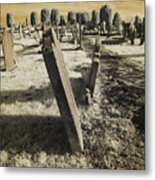 Infrared Cemetery On The Hill Metal Print