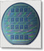 Intel 4001 Rom Cpu Silicon Wafer Chipset Integrated Circuit, Silicon Valley 1971 Metal Print