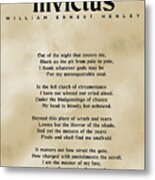 Invictus, William Ernest Henley - Typography Print 03 Metal Print