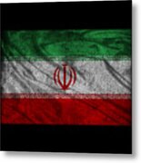Iran Flag Retro Metal Print
