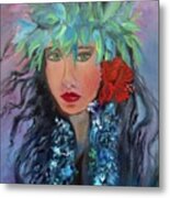 Island Girl, Hula V Metal Print