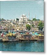 Istanbul. View From Galata Bridge. Metal Print