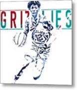 Ja Morant Memphis Grizzlies Watercolor Strokes Pixel Art 1 by Joe Hamilton