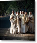 Jain Nuns In Gujarat. Metal Print