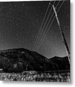Jerome Arizona Ghost Town Starry Skies Mining Town Black And White Metal Print