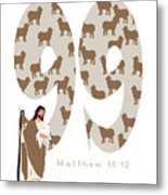 Jesus Leaves The 99 Sheep Metal Print