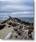 Jetty On The North End Of Rockaway Beach Oregon Metal Print