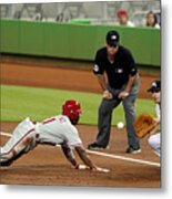 Jimmy Rollins And Nick Green Metal Print