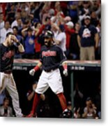 Jon Lester, Carlos Santana, And Jason Kipnis Metal Print