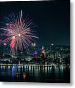 July 4th Fireworks Along The Yonkers Waterfront - 3 Metal Print